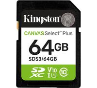 Kingston Technology 64GB SDXC Canvas Select Plus Gen3 100MB/s C10 UHS-I U1 V10