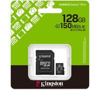 Kingston Canvas Select Plus - Carte mémoire flash (adaptateur microSDXC vers SD inclus(e)) - 128 Go - A1 / Video Class V10 / UHS-I U1 / Class10 - microSDXC UHS-I G