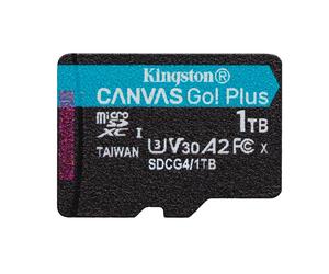 Kingston Technology Carte microSDXC Canvas Go Plus Gen4 200R A2 U3 de 1 To, pack unique sans ADP