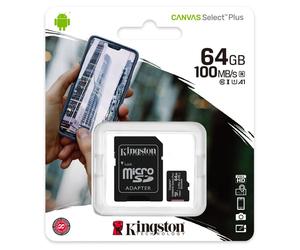 Kingston Technology Carte microSDXC Canvas Select Plus - 64 Go