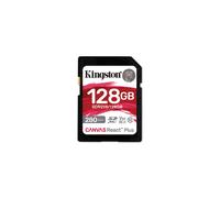 Kingston Technology Carte SDXC 128GB Canvas React Plus UHS-II U3 V60, Lecture 280MB/s, Ecriture 100MB/s, exFAT, -25°C à 85°C
