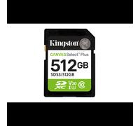 Kingston Technology Carte SDXC 512Go Canvas Select Plus Gen3, 150Mo/s UHS-I U3 V30, Classe 10, Vidéo Full HD, 32x24x2.1mm