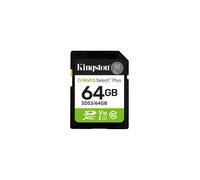 Kingston Technology Carte SDXC 64 Go Canvas Select Plus Gen3 UHS-I U1 V10 - Lecture 100 Mo/s, Classe 10, exFAT, Température -25°C à 85°C