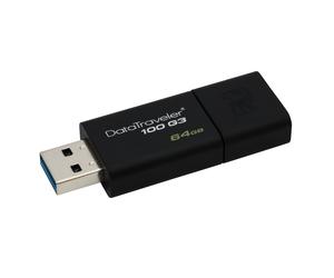 Kingston Technology DataTraveler 100 G3 lecteur USB flash 64 Go USB Type-A 3.2 Gen 1 (3.1 Gen 1) Noir