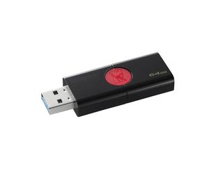 Kingston Technology DataTraveler 106 lecteur USB flash 64 Go USB Type-A 3.2 Gen 1 (3.1 Gen 1) Noir, Rouge