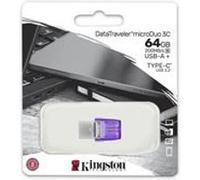 Kingston Technology DataTraveler microDuo 3C lecteur USB flash 64 Go USB Type-A / USB Type-C 3.2 Gen 1 (3.1 Gen 1) Violet, Acier inoxydable G