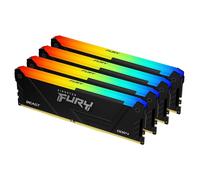 Kingston FURY Beast RGB - DDR4 - kit - 128 Go: 4 x 32 Go - DIMM 288 broches - 3600 MHz / PC4-28800 - CL18 - 1.35 V - mémoire sans tampon - non ECC - noir