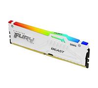 Kingston FURY Beast RGB - DDR5 - module - 32 Go - DIMM 288 broches - 5200 MHz / PC5-41600 - CL36 - 1.25 V - mémoire sans tampon - on-die ECC - blanc