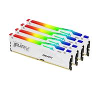 Kingston Technology FURY Beast 64 Go 6000 MT/s DDR5 CL40 DIMM (Kits de 4) White RGB XMP