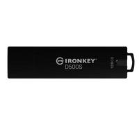 Kingston Technology IronKey 128GB D500S FIPS 140-3 Lvl 3 (en attente) AES-256 - 128GB, USB type A, 3.2 Gen 1 (3.1 Gen 1), 260 MB/s, capuchon, noir | IKD500S/128GB