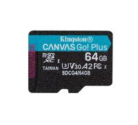 Kingston Carte mémoire microSDXC Canvas Go! Plus Gen4 64 Go A2 U3 V30 200MB/s sans adaptateur