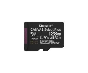 Kingston Technology microSDXC 128GB Canvas Select Plus Gen3 UHS-I U1 V10 A1, 150MB/s lecture, exFAT, -25°C~85°C, SDCS3/128GBSP
