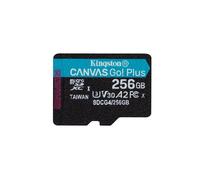 Kingston Canvas Go Plus microSDXC Memory Card Gen4 200MB/s A2 U3 V30 256GB Single Pack w/o ADP Card only-SDCG4/256GBSP