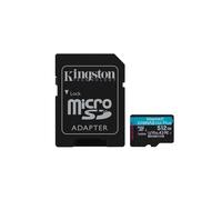 Kingston Carte microSDXC Canvas Go! Plus – 512 Go – A2 V30 UHS‑I U3 (adaptateur SD inclus)
