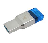 Kingston Technology MobileLite Duo 3C Lecteur de cartes USB 3.2 Gen 1 (3.1 Gen 1) Type-A/Type-C Bleu, Argent