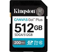 Kingston Technology SDXC Canvas Go Plus Gen4 512GB 200MB/s C10 UHS-I U3 V30