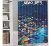 Kingstown, Saint Vincent And The Grenadines Rideaux De Douche Décoratifs Pour La Salle De Bain, Élégants Et Lavables, Anti-moisissures, Pour Salle De Bain Ou Salle D'eau 64.17x70.87Inch（163x180cm）