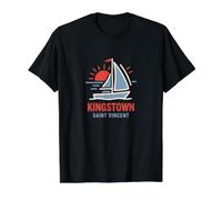 Kingstown Saint Vincent Voilier Coucher de Soleil T-Shirt Graphique avec Valeur