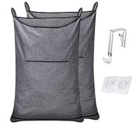 KINGSUSLAY Lot de 2 paniers à linge suspendus avec crochet de suspension pour économiser de l'espace et salle de bain au-dessus de la porte