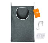 KINGSUSLAY Panier à linge suspendu avec crochets de suspension gratuits, gain de place et rangement pour salle de bain (89 x 56 cm, gris chiné)