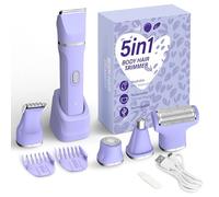 KINGTEE Tondeuse de bikini électrique 5 en 1 pour femme - Rasoir étanche IPX7, rasoirs sans fil pour le corps et le visage pour femme, lames en céramique, rechargeable USB-C, kit d'épilation indolore