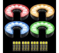KINGTOP Lot de 4 lumières LED pour Trou de Golf avec lentille, éclairage RVB de Nuit, lumières Vertes, lumières phosphorescentes pour Trous de Golf, Installation EZ, idéales pour Le Golf, Les fêtes