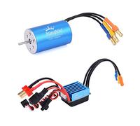 KingVal Arbre de moteur sans balais de rechange 2445 3000 KV sans capteur de diamètre 2,3 mm avec combinaison ESC sans balais 35 A compatible avec voiture télécommandée 1/16
