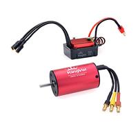 KingVal Arbre de moteur sans balais de rechange 2845 3100 KV étanche de 3,175 mm avec ESC sans balais 35 A compatible avec voiture télécommandée 1/14