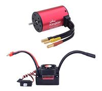 KingVal Arbre de moteur sans balais de rechange 3660 2600 KV étanche 3,175 mm avec ESC sans balais 60 A compatible avec voiture télécommandée 1/10