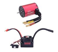 KingVal Arbre de moteur sans balais de rechange étanche 3650 4500 KV 3,175 mm avec ESC sans balais 60 A compatible avec voiture télécommandée 1/10
