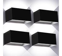 Kingwei Applique Murale Extérieur/Intérieur 4 Pièces 20 Watt IP65 Étanche 6000K Blanc Froid LED Apliques Murales Angle de Faisceau réglable Moderne Luminaire Murale [Classe énergétique F]