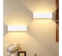 Kingwen 2 Pack Applique Mural Intérieur/Extérieur 3000K,Eclairage Exterieur IP65 Étanche 30W，Blanc Applique Angle de Faisceau Réglable 120°en Aluminium Appliques Moderne