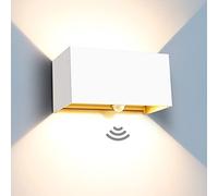 Kingwen 20W Applique Murale Exterieur avec Detecteur de Mouvement IP65 Applique Murale Interieur Angle de Rayonnement Réglable Blanc Applique Exterieur Blanc Chaud 3000K