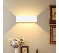 Kingwen 30W Applique Murale LED Extérieure Blanc,Applique Murale Interieure Angle de Faisceau Réglable 120°，3000K Lampe Exterieur Murale IP65 Imperméable