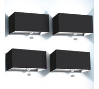 Kingwen 4Pack 20W Applique avec Detecteur de Mouvement 6000K Blanc Froid Applique Murale Interieur Angle de Rayonnement Réglable Applique Exterieur Led IP65 Étanche (Noir)
