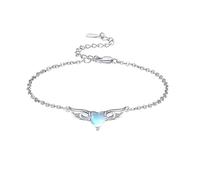 KINGWHYTE Bracelet ailes d'ange Bracelet ailes en argent sterling 925 Bracelet pierre de lune pour femme et fille
