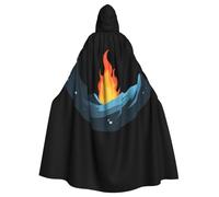 Kingww Cape à capuche Fire On The Moon pour homme et femme : cape légère en polyester avec capuche - Parfaite pour cosplay, Halloween et fêtes costumées