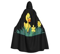 Kingww Cape à capuche Little Duck In The Yellow Flower Halloween pour homme et femme : cape légère en polyester avec capuche - Parfaite pour cosplay, Halloween et fêtes costumées