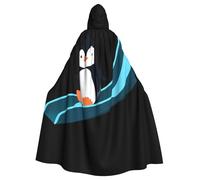 Kingww Cape à capuche Little Penguin On The Slide pour homme et femme : cape légère en polyester avec capuche - Parfaite pour cosplay, Halloween et fêtes costumées