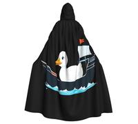 Kingww Cape à capuche Little White Duck On The Ship pour homme et femme : cape légère en polyester avec capuche - Parfaite pour cosplay, Halloween et fêtes costumées