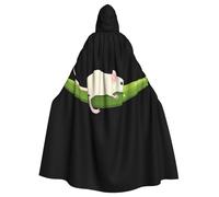 Kingww Cape à capuche Mouse On The Pea pour homme et femme : cape légère en polyester avec capuche - Parfaite pour cosplay, Halloween et fêtes costumées
