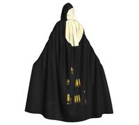 Kingww Dark Shadows In The Moonlight Halloween Cape à capuche pour homme et femme : cape légère en polyester avec capuche - Parfait pour cosplay, Halloween et fêtes costumées
