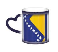 Kingww Mug magique avec drapeau de Bosnie-Herzégovine 325 ml - Une expérience de boisson qui change de couleur avec la température
