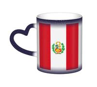 Kingww Mug magique réactif à la chaleur Motif drapeau du Pérou 325 ml