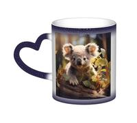 Kingww Tasse magique sensible à la chaleur en forme de koala - 325 ml - Une expérience de boisson qui change de couleur avec la température