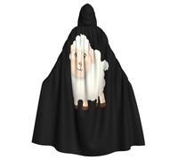 Kingww The Shy Little Sheep Halloween Cape à capuche pour homme et femme : cape légère en polyester avec capuche - Parfaite pour cosplay, Halloween et fêtes costumées