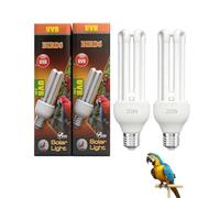KINGYEENUO 2 Pack E27 Ampoule UVA UVB pour Les Oiseaux 2.4 UVB 20W Lampe Fluorescente Compacte pour Toutes Sortes d'oiseaux Captifs, Simulation Naturelle de la Lumière du Soleil