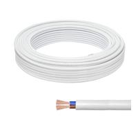 KingYH 10 M Fil Électrique Blanc 2 Fils 0,75 mm² Plat et Flexible PVC Cuivre de Câble Haute Résistance à la Température Twin Câble pour Aux Environnements Secs et Accessoires Electriques Petit
