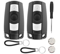 KingYH 2 Pièces Boîtier Clé de Voiture avec VL2020 Batterie Rechargeable 3 Touches Télécommande Boîtier Clé de à B-W Série1 2 3 5 6 X1 X5 E81 E82 E87 E88 E89 E90 E91 E92 E93
