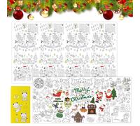 KingYH 2 pièces Nappe à colorier Noël Enfants Nappe à colorier avec des Motifs de Noël pour Les Tables familiales Les Tables de fête d'enfants ou Les Tables de Bricolage d'école